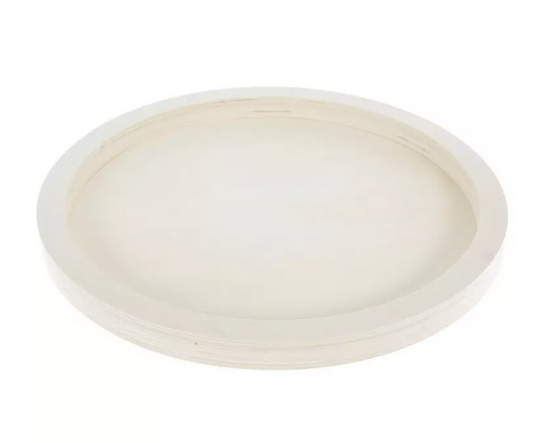 HL Spring Craft Decor - DIY Unfinish Round Wood Tray 14-inch Diameter