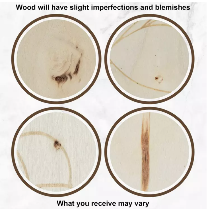 HL Spring Craft Decor - DIY Unfinish Round Wood Tray 14-inch Diameter
