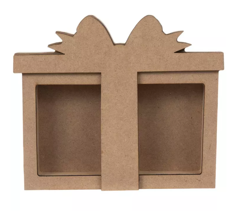 HL Christmas Craft Supply - Fillable Short Wood DIY Gift Box with Window