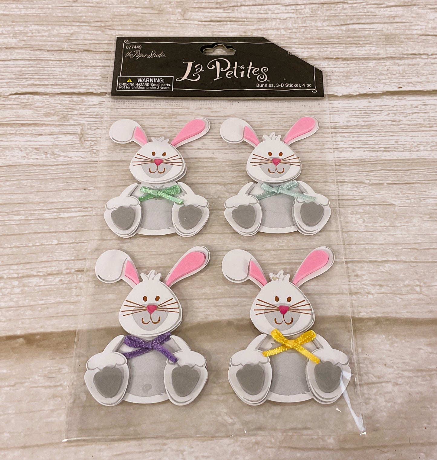 HL Easter Craft Supply - 3-D La Petites Paper Studio Bunny Stickers 1pk