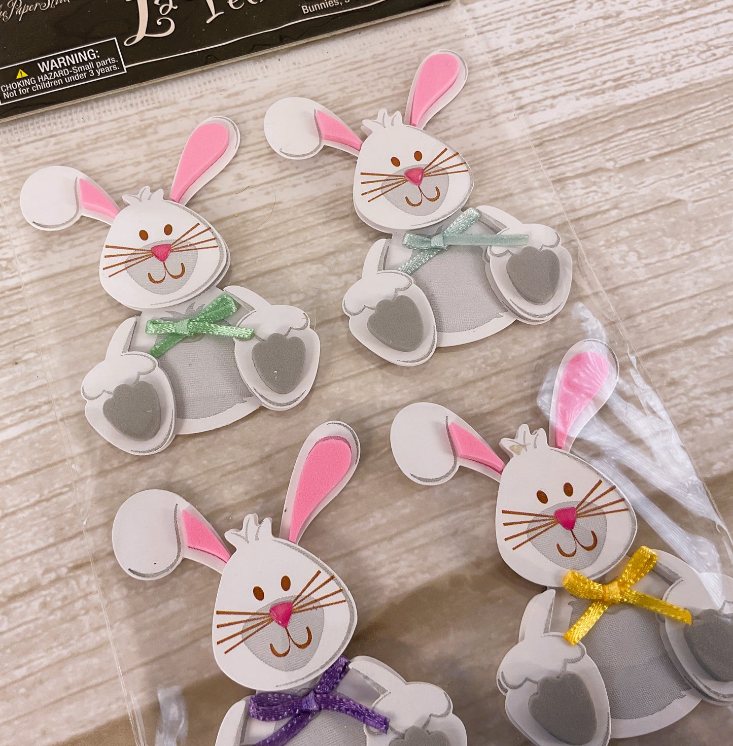 HL Easter Craft Supply - 3-D La Petites Paper Studio Bunny Stickers 1pk