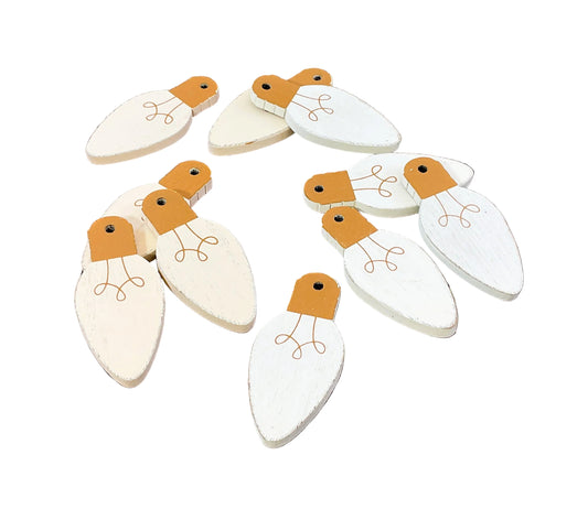 AGSD Christmas Craft Supply - DIY Natural Wood C-9 Light Bulb 10pc Set