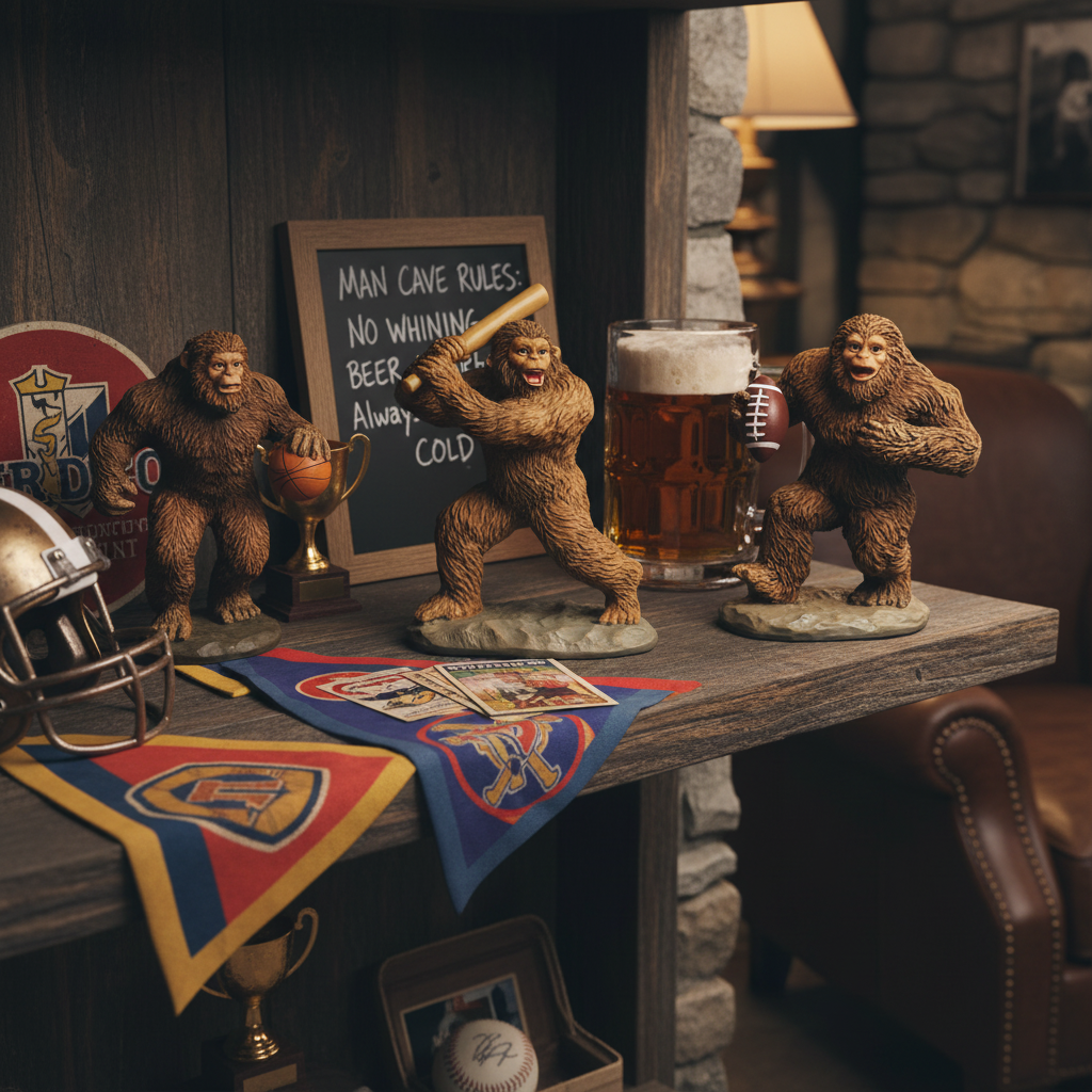 HL Home Decor -Baseball Football Basketball Bigfoot Novelty Resin Figurines