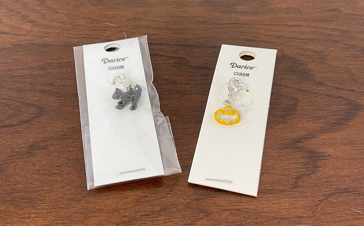 Darice Halloween Craft - MINI Yellow Pumpkin Charm Lobster-claw