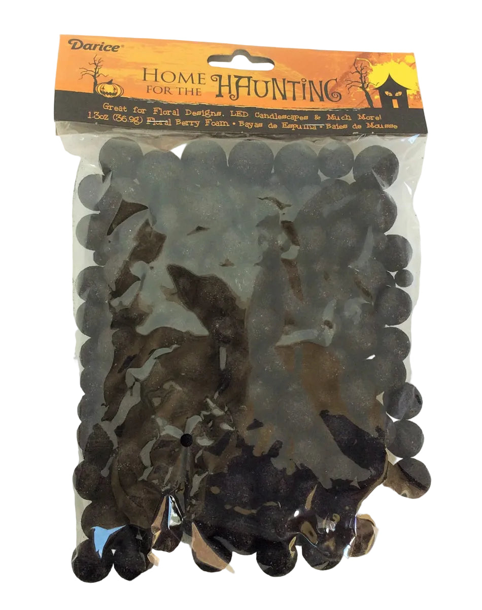 Darice Halloween Supply Decor - Black Glitter Berries Ball Fillers 1pk