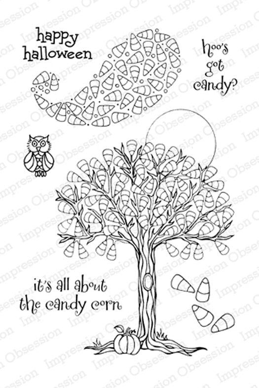Impression Obsession Rubber Stamp - Cat Corn Tree Clear Stamp Set