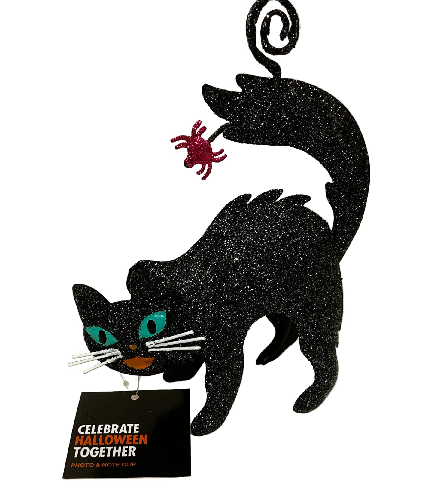 Halloween Decor - Black Glitter Cat Sitter Ornament