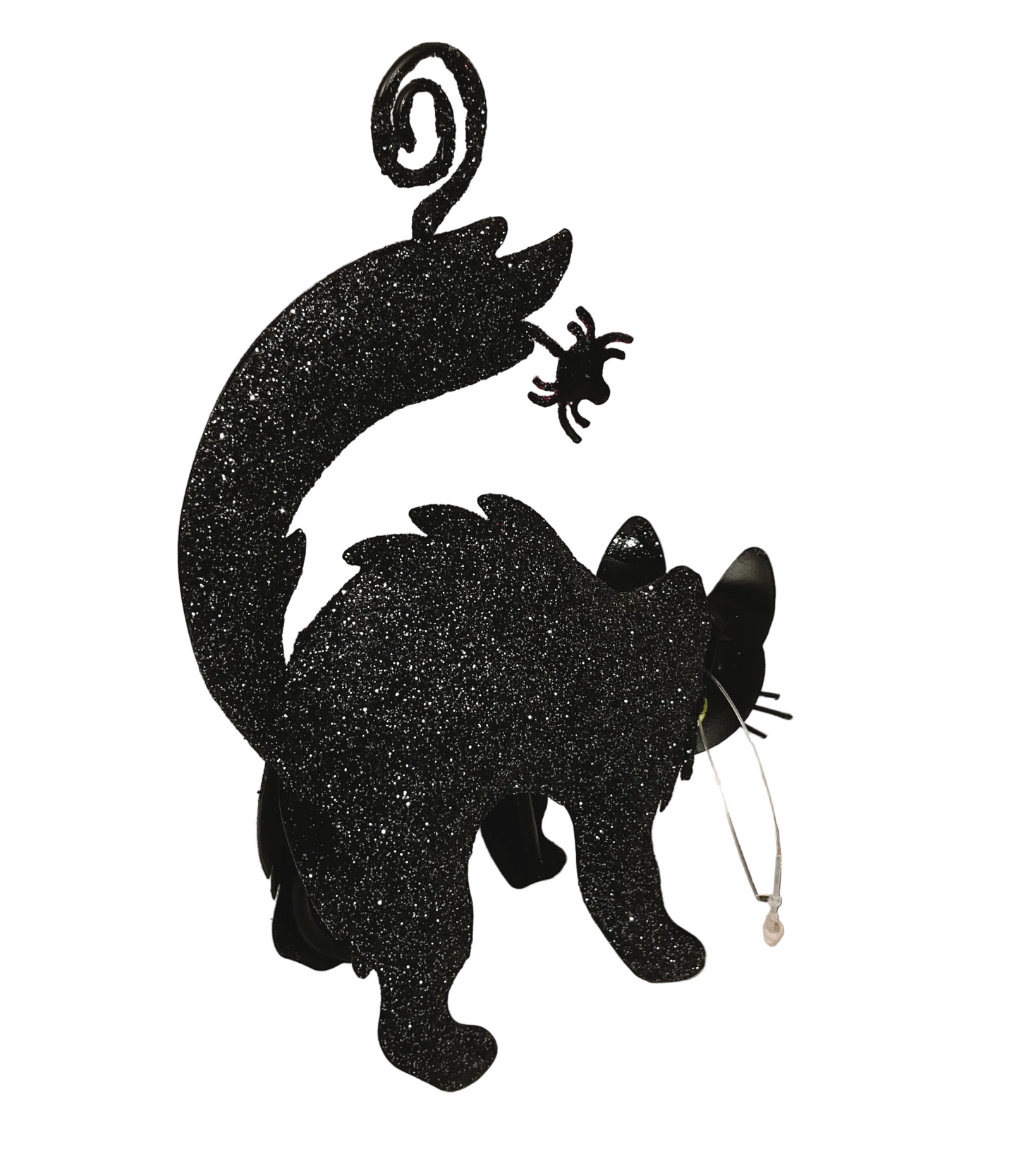 Halloween Decor - Black Glitter Cat Sitter Ornament