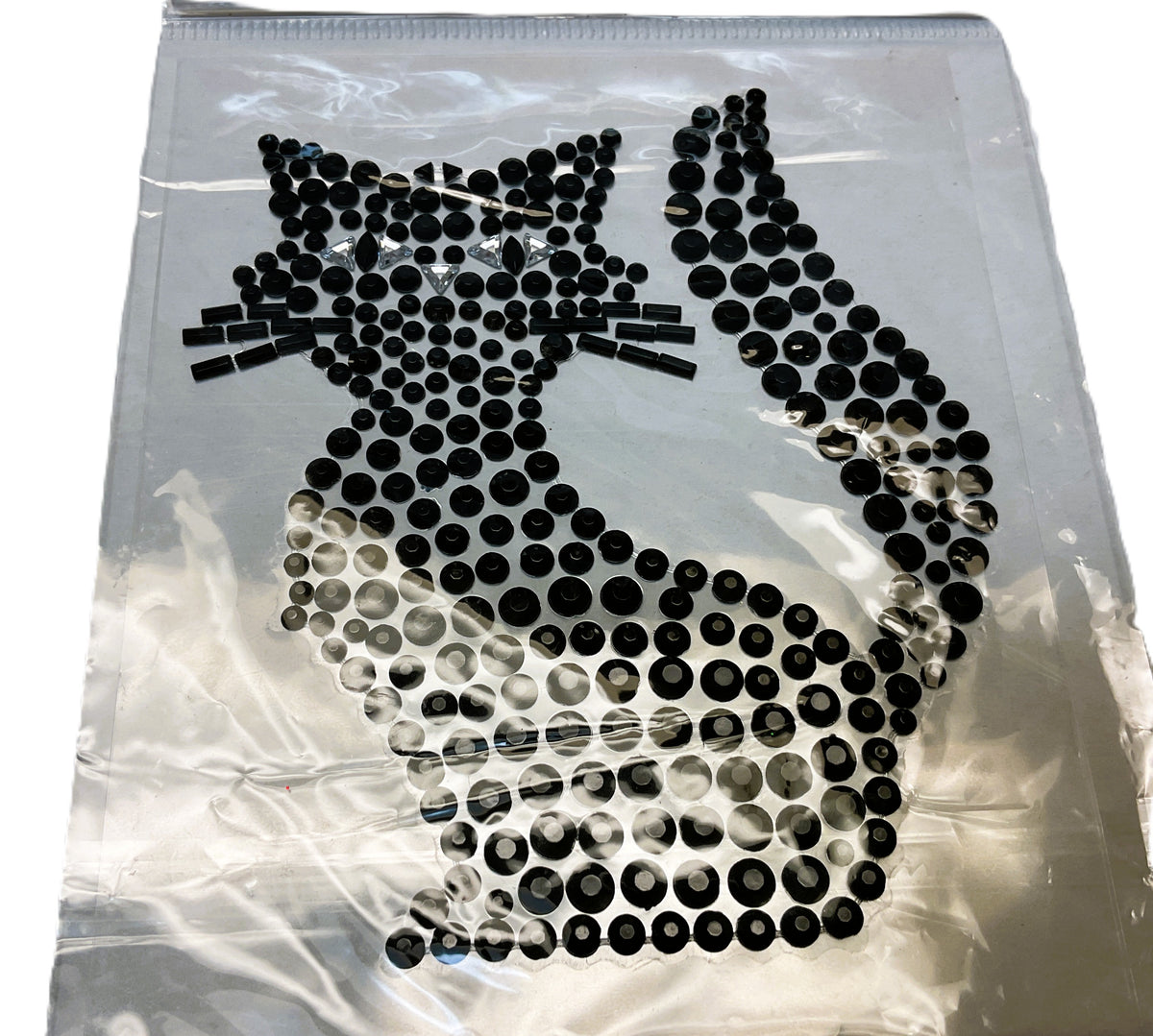 Michaels Halloween Craft Supply - Bling Gemstone Black Cat Sticker