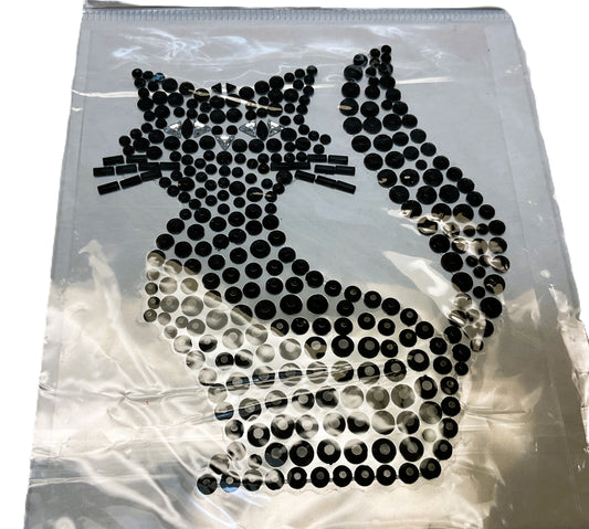 Michaels Halloween Craft Supply - Bling Gemstone Black Cat Sticker
