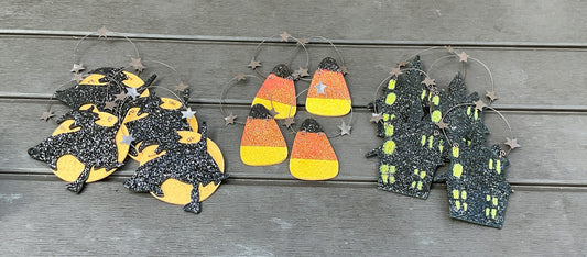 OWI Halloween Decor - Haunted House Witch Candy Corn Ornaments 12pc