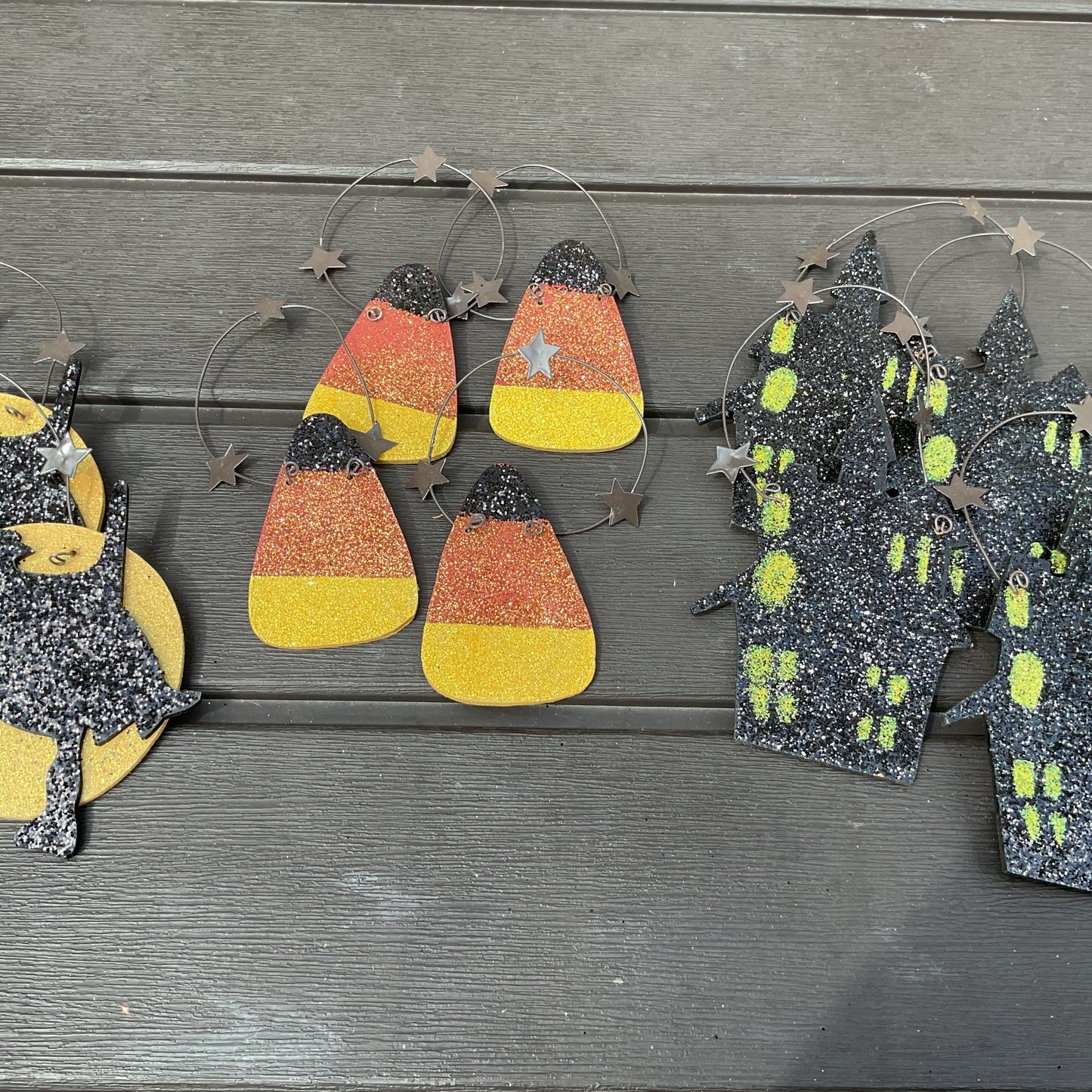 OWI Halloween Decor - Haunted House Witch Candy Corn Ornaments 12pc