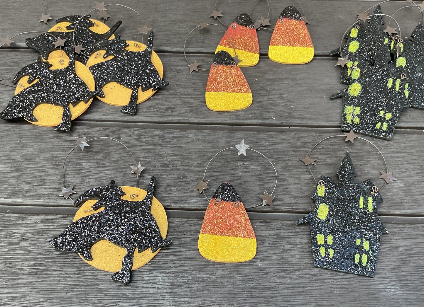 OWI Halloween Decor - Haunted House Witch Candy Corn Ornaments 12pc
