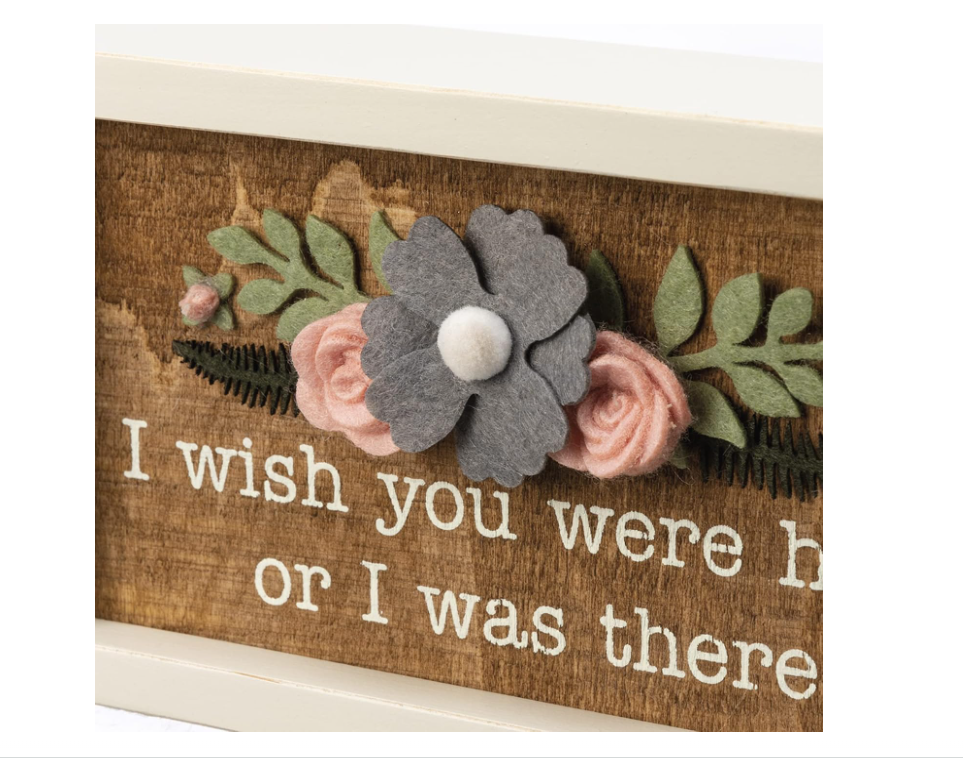 PBK Home Decor - Wish You Were Here Inspirational Inset Box Sign