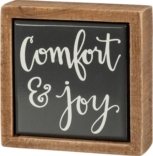 PBK Christmas Decor - Comfort and Joy Mini Box Tier Tray Sign