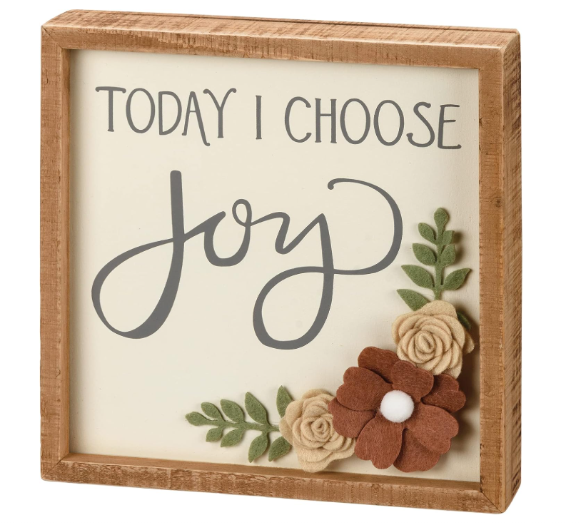 PBK Home Decor - Today I Choose Joy Inspirational Inset Box Sign