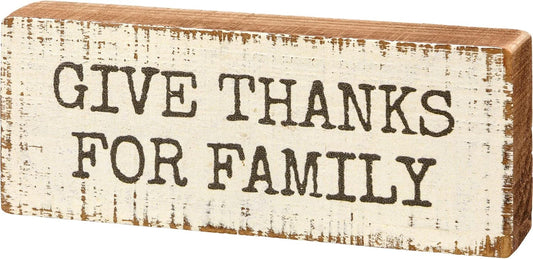 PBK Fall Decor - Give Thanks For Family Tier Tray SMALL Sign