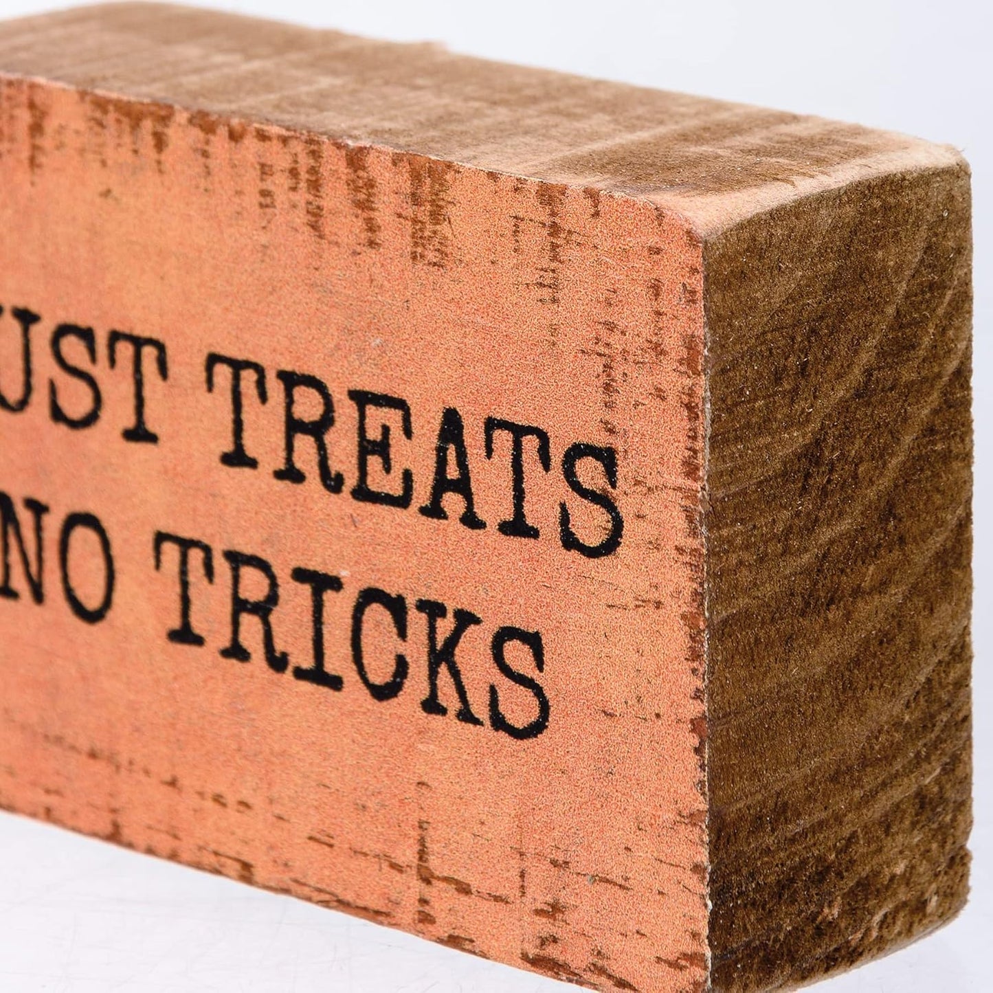 PBK Halloween Decor - SMALL No Tricks Just Treats Mini Tier Tray Block Sign