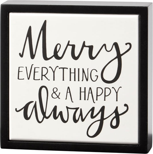 PBK Christmas Decor - Merry Everything Happy Always Box Sign