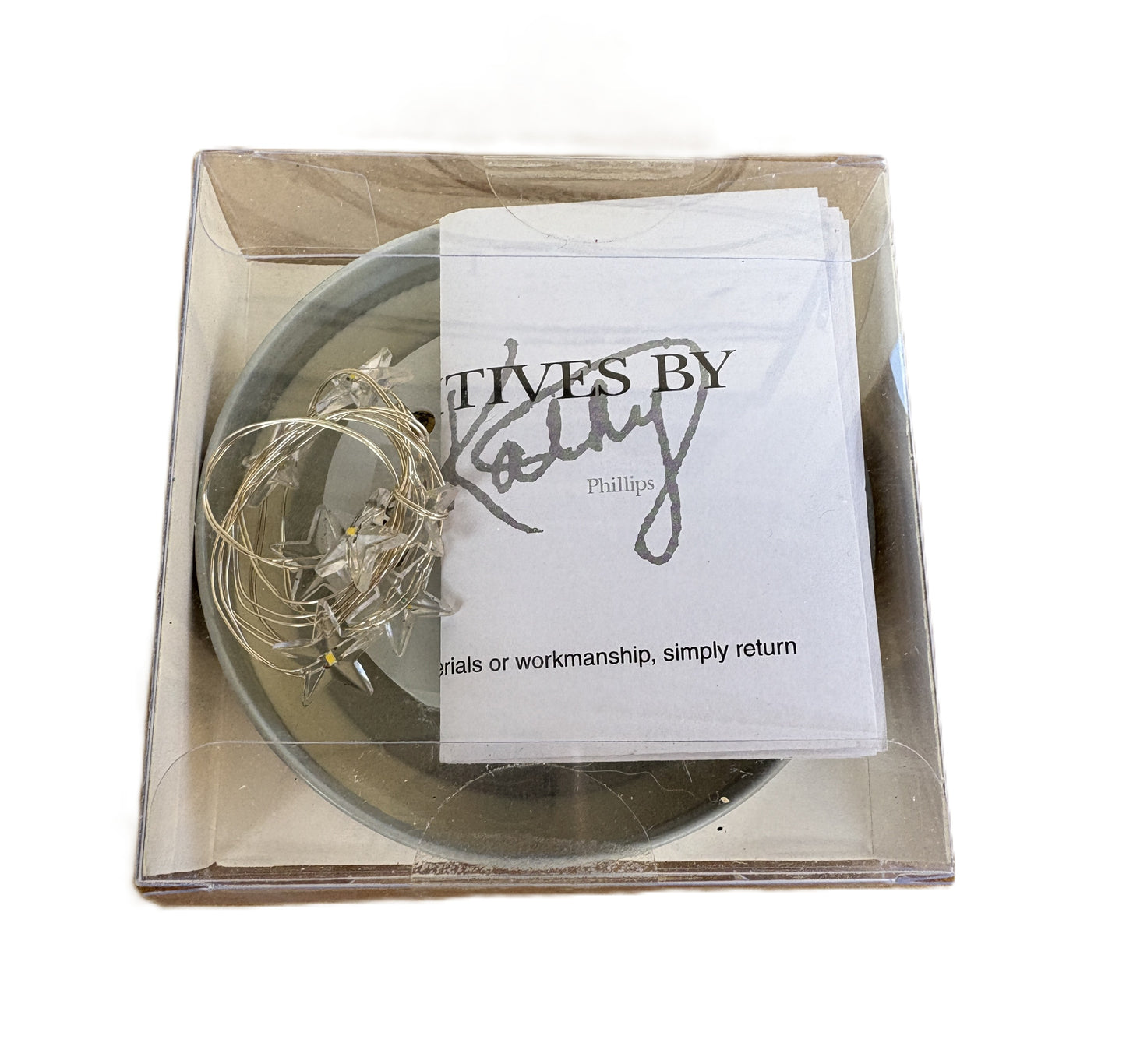 PBK Home Decor - Mason Jar Lid with Star String Lights - Battery Operated