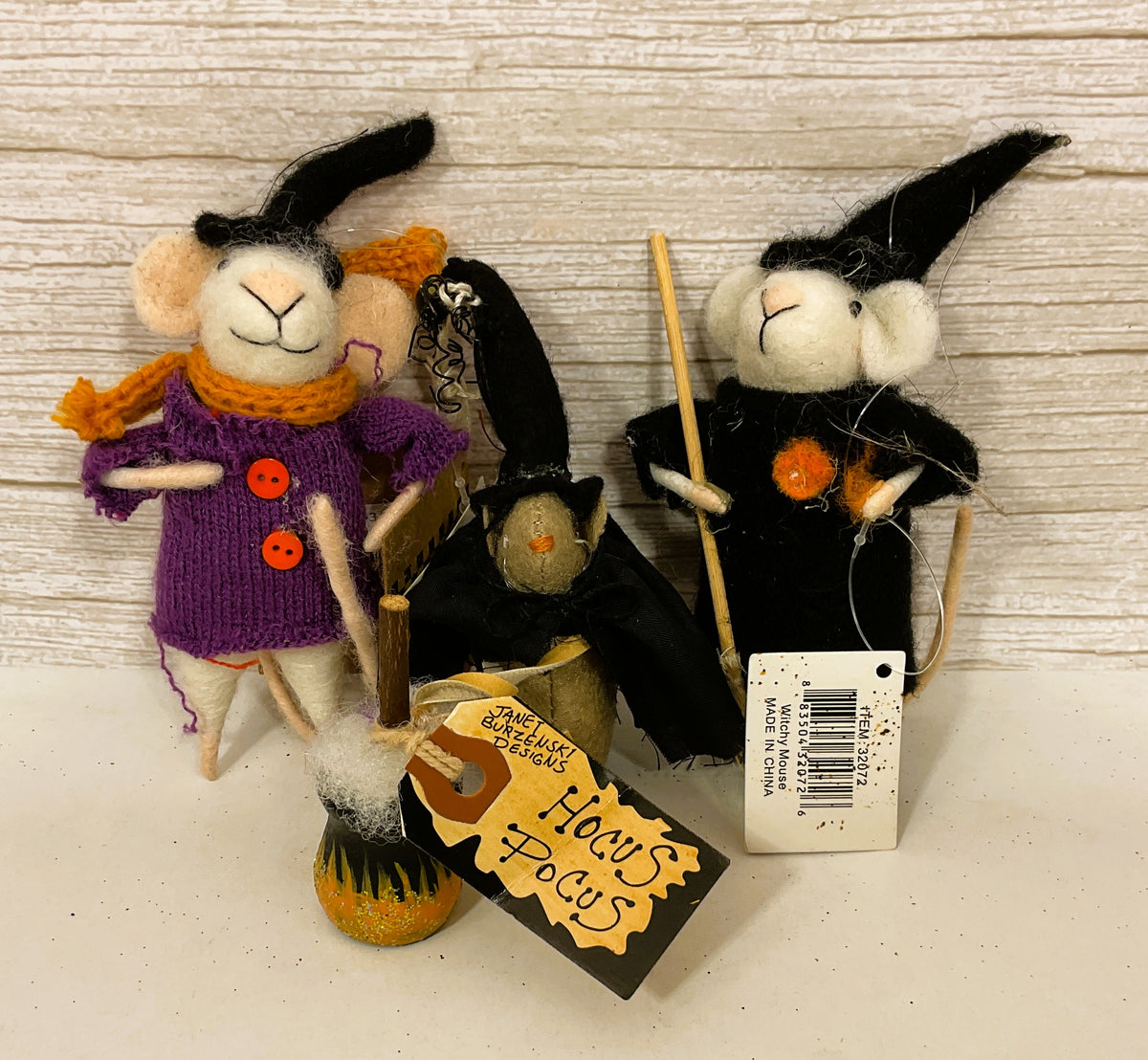 PBK Halloween Decor - Felt Mouse Critters 3pc Set