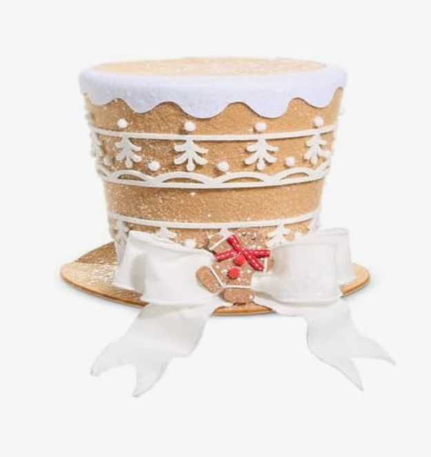 Raz Imports Christmas Decor - Gingerbread Top-hat 6.5-inch