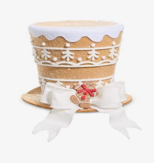 Raz Imports Christmas Decor - Gingerbread Top-hat 6.5-inch