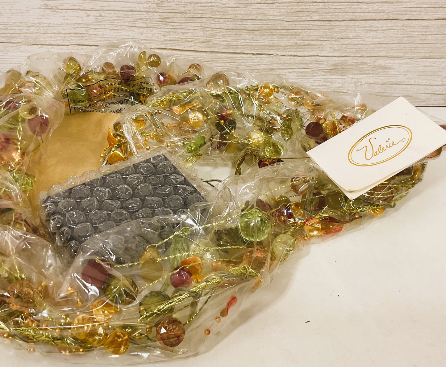 RAZ Imports Fall Decor - Beaded Fruit Lighted Garland by Valerie Parr Hill 6ft