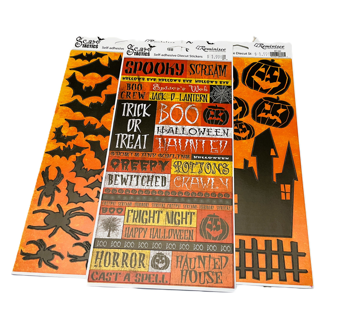 Reminisce Halloween Craft Supply - Icons and Words Paper Stickers 3 sets
