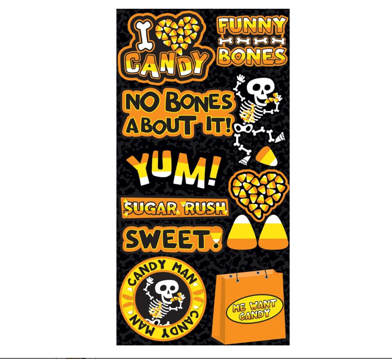 Reminisce Halloween Craft Supply - I Love Candy Corn Layer Cardstock Sticker