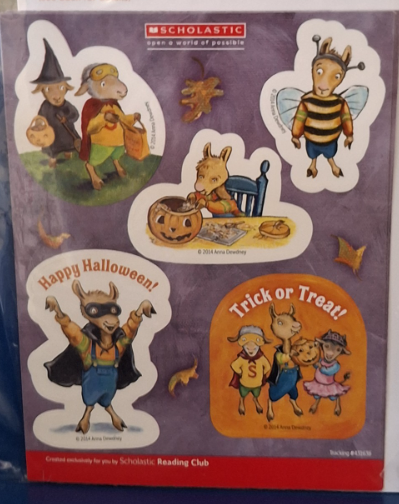 Scholastic Halloween Craft Supply - Llamas Costume Reading Club Reward Stickers 25Sheets