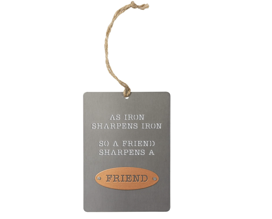 PBK Home Gift Decor - Iron Sharpens Iron Inspirational Metal Ornament