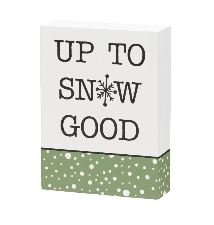 CP Christmas Winter Decor - Snowman Theme Block Tier Tray Sign