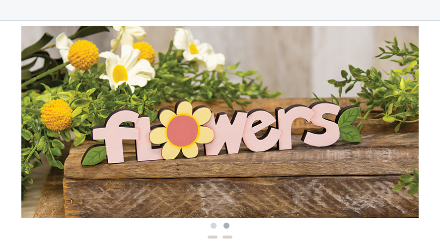 CWI Spring Decor - Flowers Wood Cut-Out Small Sign