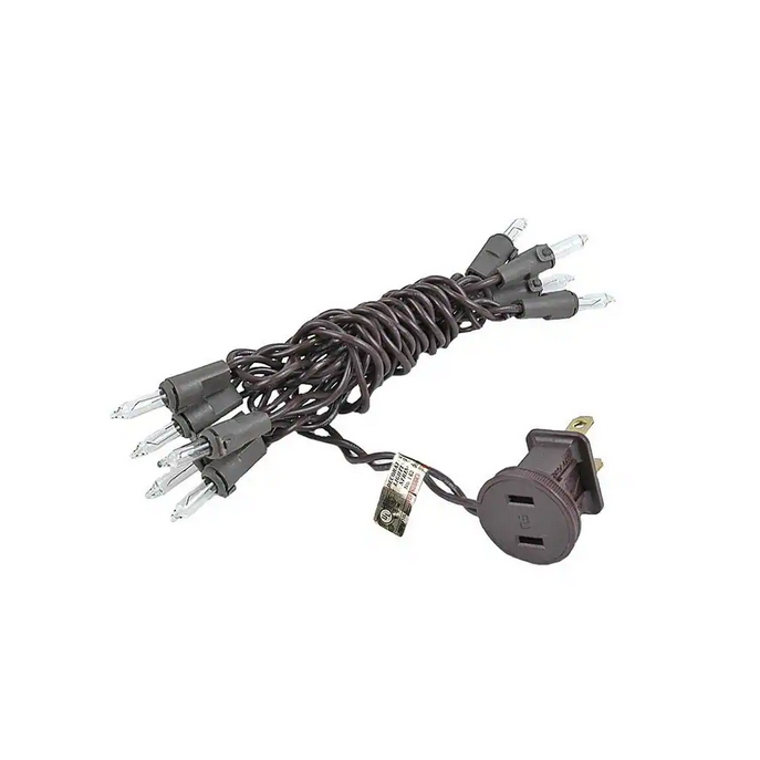 Darice Fall Decor - 10ct Soft Clear Bulb Miniature Light Strand Wire Brown