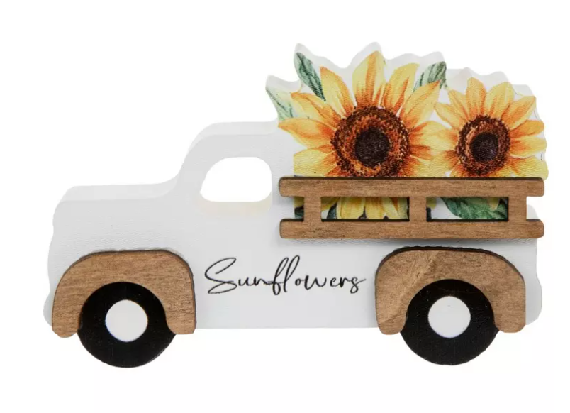 HL Spring Decor - Chunky Sunflower Mini Truck Tier Tray 2pc
