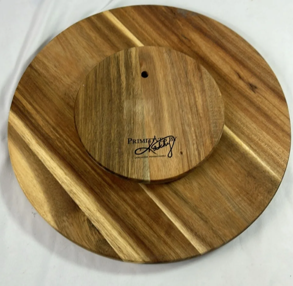 PBK Fall Home Decor - Friends and Family Gather Here Wood Lazy Susan