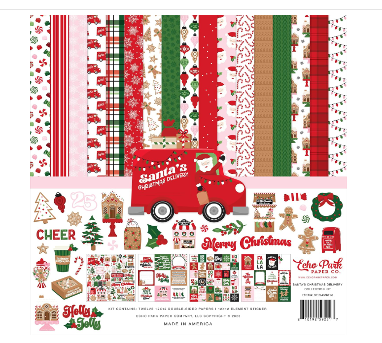 EP Christmas Craft Supply - Echo Park Santa's Delivery Paper Collection Kit