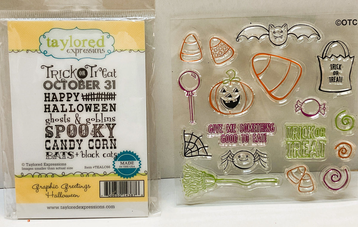 Taylor Expression Halloween Stamp- Rubber & Clear Stamp Icon & Sentiments