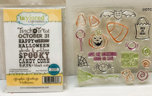 Taylor Expression Halloween Stamp- Rubber & Clear Stamp Icon & Sentiments