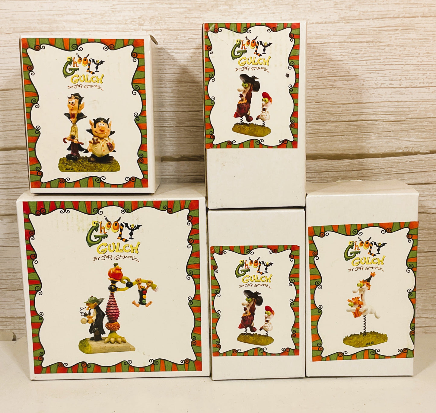 Whimsy Halloween Village Resin Figurines Ghooly Gulch by Jeff Goodsell