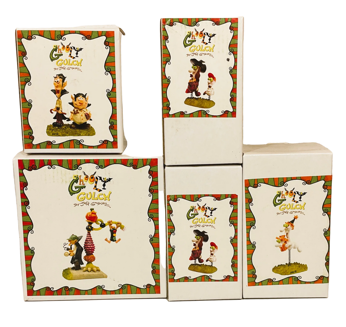 Whimsy Halloween Village Resin Figurines Ghooly Gulch by Jeff Goodsell