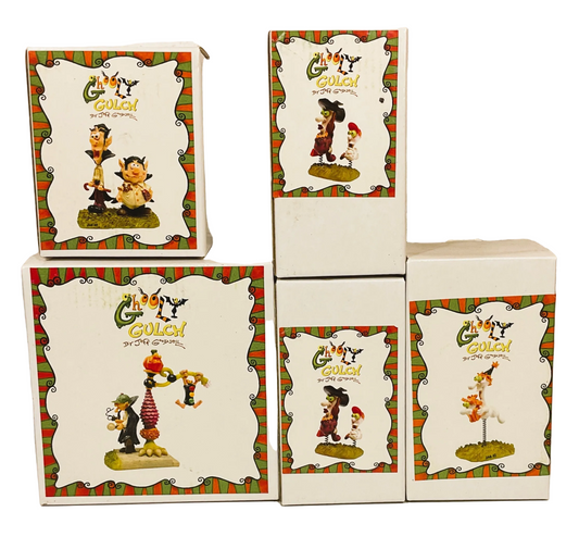 Whimsy Halloween Village Resin Figurines Ghooly Gulch by Jeff Goodsell