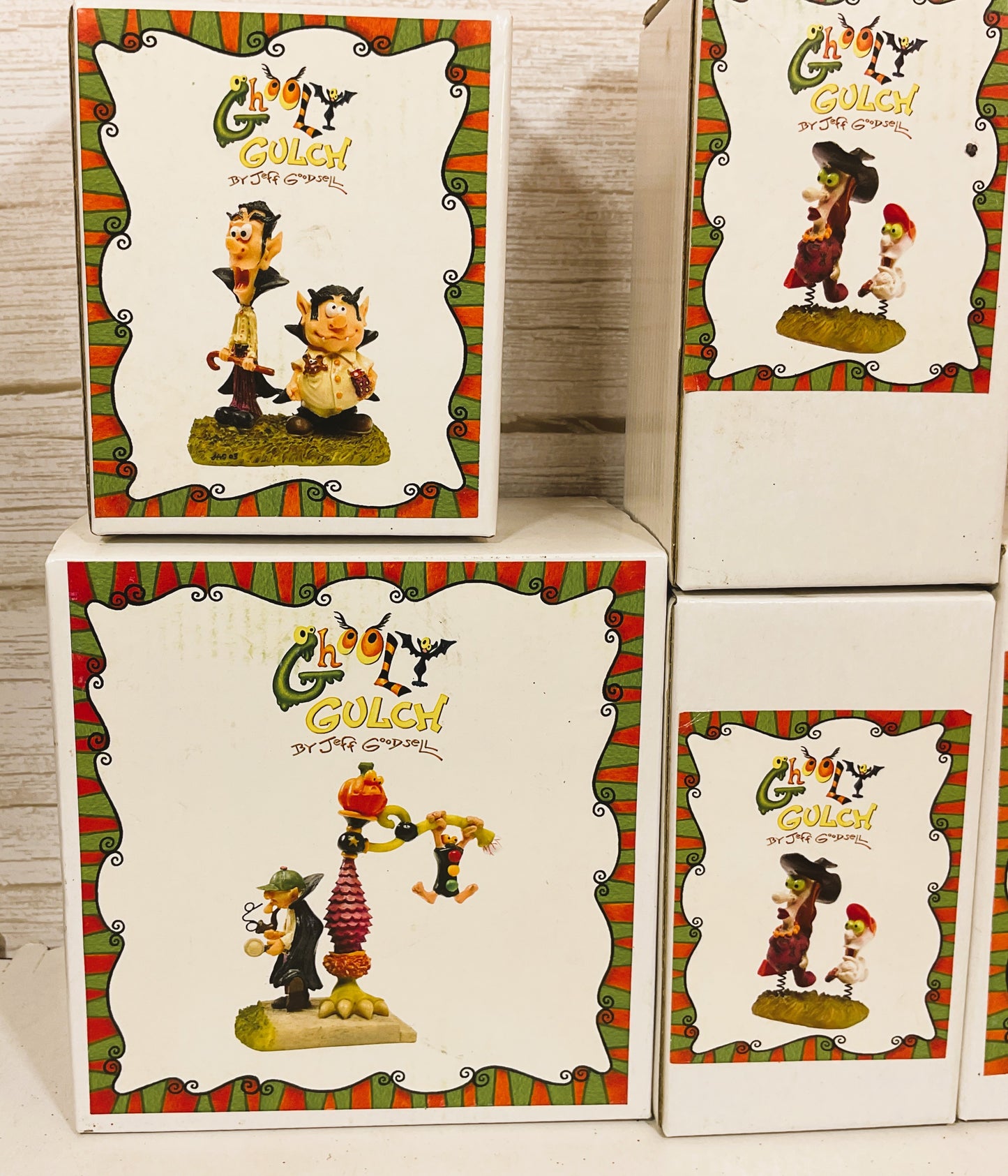 Whimsy Halloween Village Resin Figurines Ghooly Gulch by Jeff Goodsell
