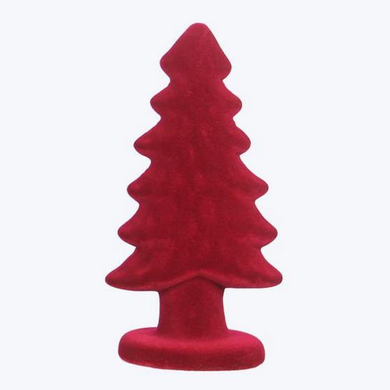 YI Christmas Decor - Ceramic Flocked Red Tree Multiple Sizes