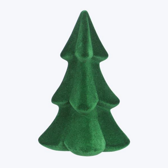 YI Christmas Decor - Ceramic Flocked Green Tree Multiple Sizes