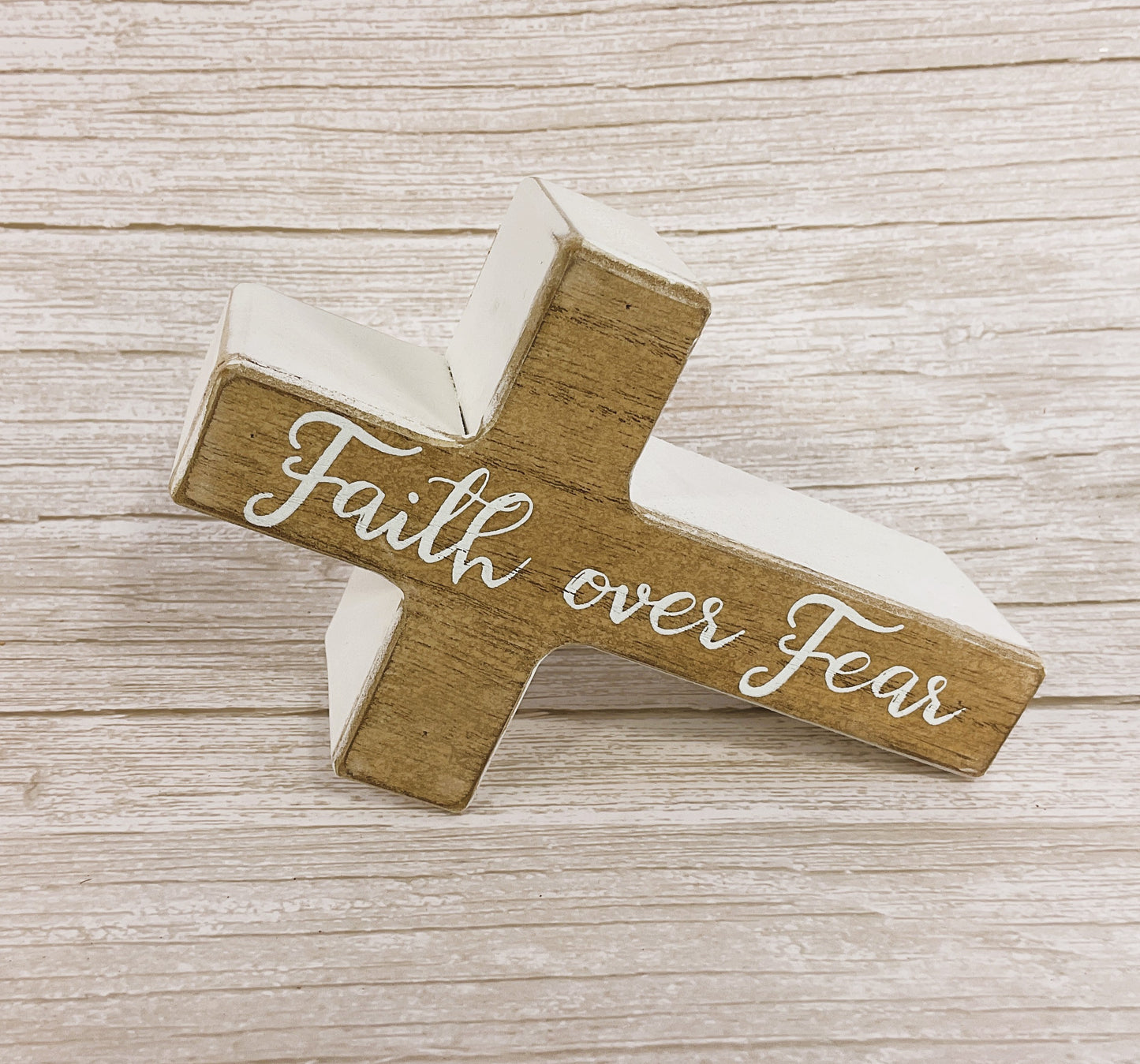 Youngs Easter Decor - Religious Block Cross Chunky Sitter Sign