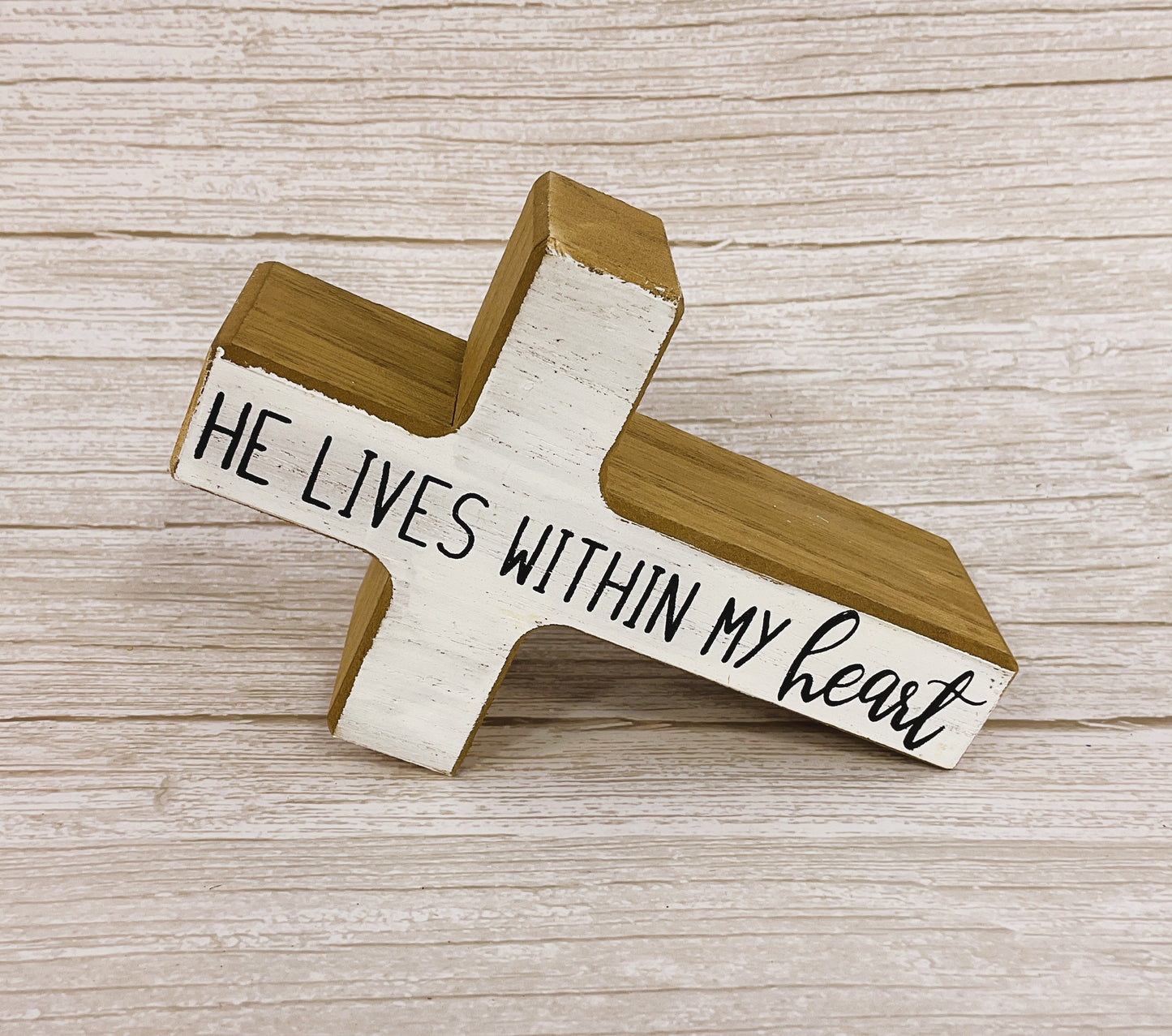 Youngs Easter Decor - Religious Block Cross Chunky Sitter Sign