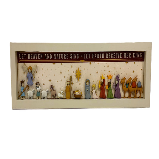 AGSD Christmas Decor - Nativity Scene Flat Back Button Inset Sign