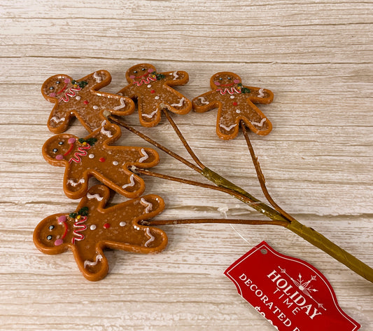 WM Christmas Craft Supply - Gingerbread Theme Pick Stake 1pc